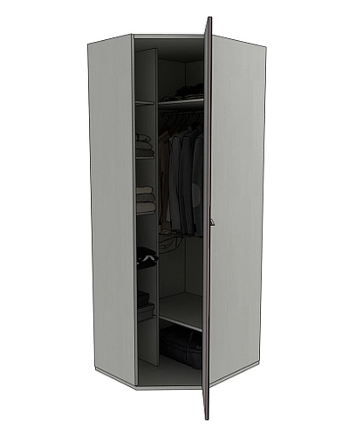 Шкаф угловой разностронний со вставкой, фасады МДФ CG-218.1 L/R