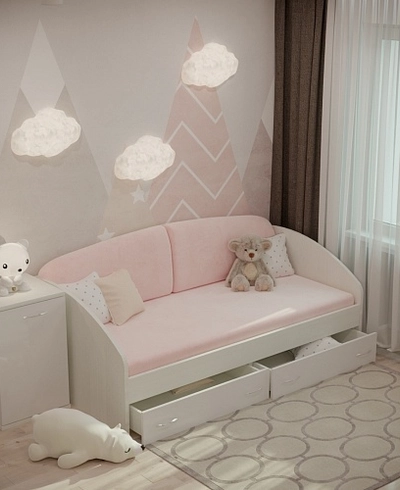 Кровать односпальная с ящиками P902N, 90x190