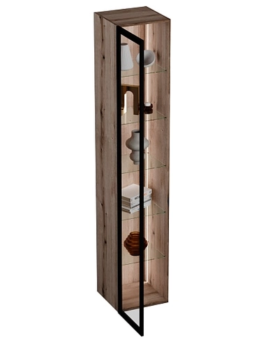 Шкаф со стеклянными фасадом полки стекло с подсветкой R220.1