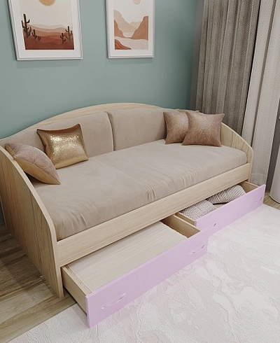 Кровать односпальная с ящиками P902N, 90x190