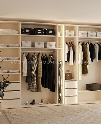 Гардеробная система без фасадов Элементис 9