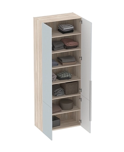 Шкаф книжный, фрезерованные фасады в эмали LE214