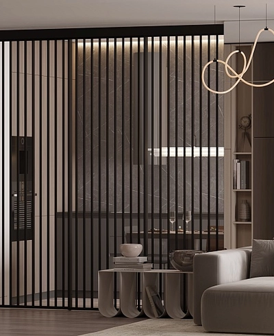 Раздвижная стеклянная перегородка для кухни GRACE 22