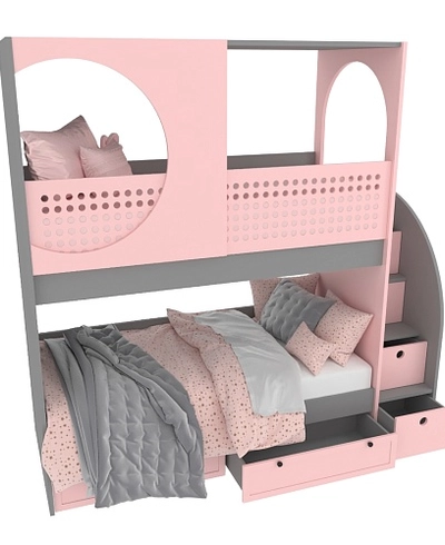 Кровать двухъярусная с крышей A915, 90x200  L/R