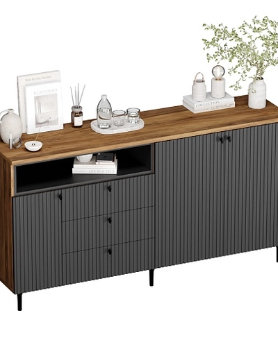 Комод, фрезерованные фасады в эмали LE729