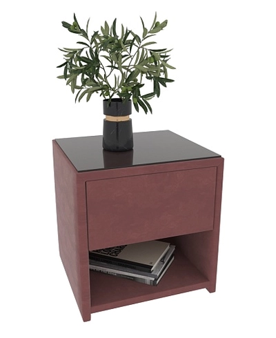 Тумба прикроватная мягкая, стекло прозрачное САНРАЙС 751