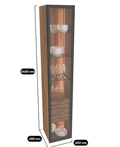 Шкаф со встроенными ящиками с подсветкой R221.1