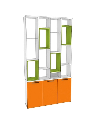 Стеллаж-тумба перегородка со вставками L239.130