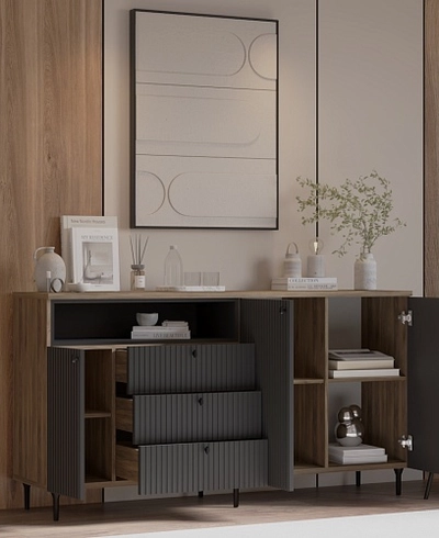 Комод, фрезерованные фасады в эмали LE729