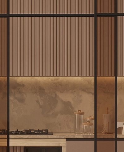 Стеклянная межкомнатная перегородка для кухни GRACE 18