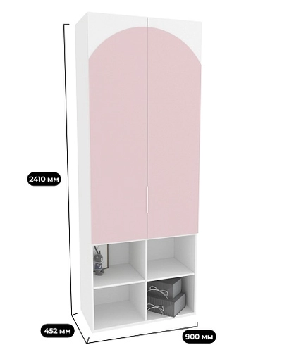 Шкаф двухдверный, фрезерованные фасады в эмали LE217.44-1