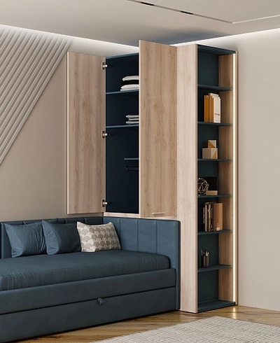 Шкаф двухдверный с фальш стенкой L212