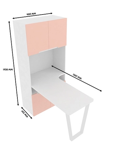 Cтол-стеллаж, фасады в эмали LE402 L/R