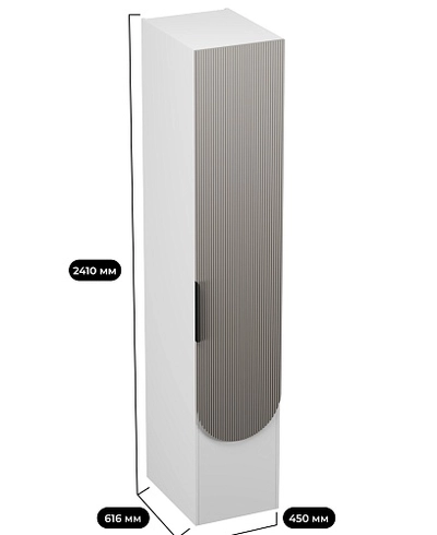 Шкаф для одежды, фрезерованные фасады в эмали LЕ251.60-1 L/R