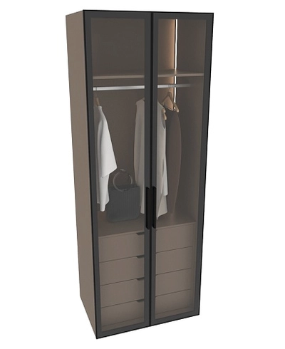 Шкаф для спальни с четырьмя ящиками и штангой с подсветкой R210.60-3