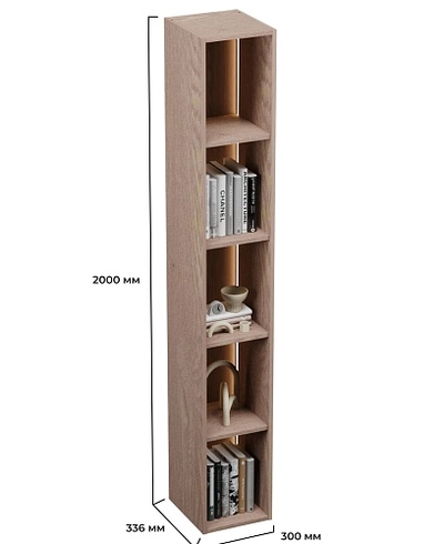 Стеллаж R314 на тумбу R502, R508 с подсветкой