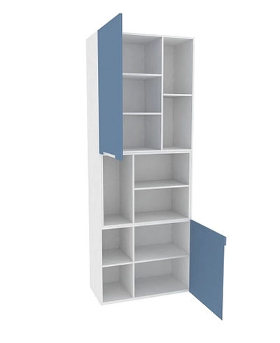 Шкаф книжный с нишей, фасады в эмали LE227 L/R