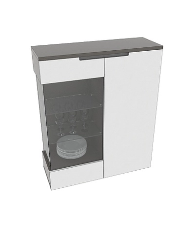 Шкаф напольный с подсветкой, фасады в эмали LE202 L/R