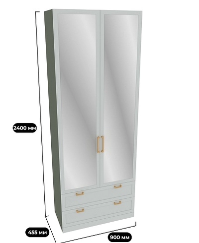 Шкаф двухдверный с ящиками с зеркалом A211.44Z