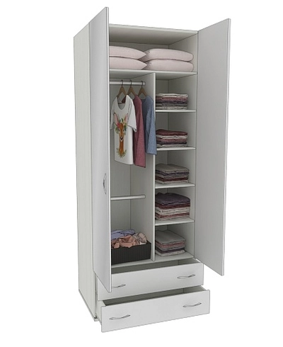 Шкаф 2 дверный с ящиками  и зеркалом P211.60Z