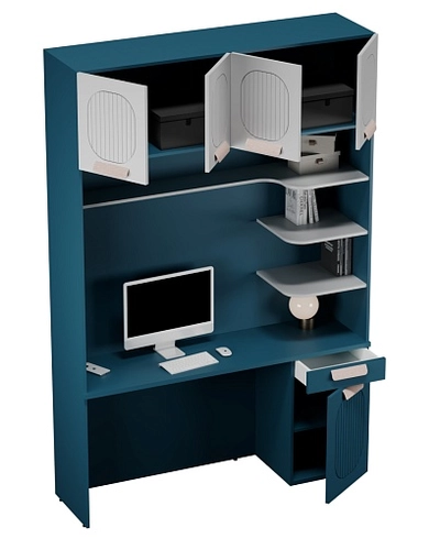 Ниша с рабочей зоной, фрезерованные фасады в эмали LE417 L/R