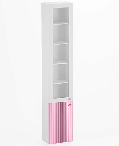 Шкаф книжный со стеклом, фасады в эмали LE241