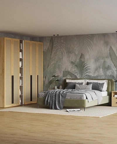 Лацио спальня, фасады натуральный ротанг 20