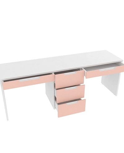 Cтол прямой на 2 рабочих места, фасады в эмали LE718.2