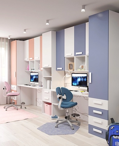 Навесная полка вертикальная с фасадом  3 ниши E313