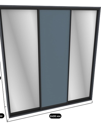 Шкаф-купе ХG246.60-1, профиль INTEGRO, фасад МДФ/зеркало серебро