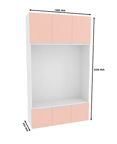 Шкаф с нишей и сидушкой, фасады в эмали LE412.44