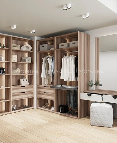 Шкаф со стеклянными фасадом с подсветкой R220.2