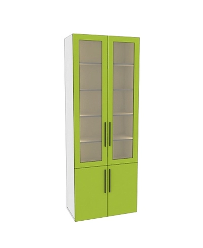 Шкаф книжный со стеклом L214S с подсветкой