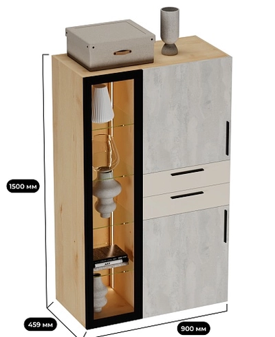 Шкаф комбинированный  R255 L/R