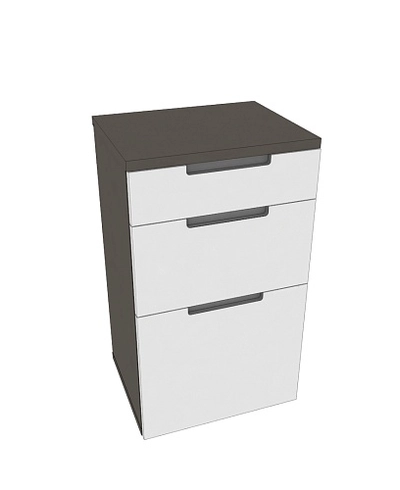 Тумба узкая 2 ящика, фасады в эмали LE-875