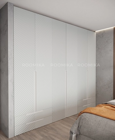 Шкаф 2 дверный, фрезерованные фасады в эмали LE210.44-1