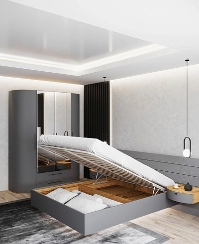 Шкаф 2 дверный с ящиками  и зеркалом P211.60Z