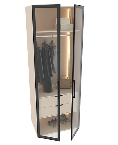 Шкаф для спальни с двумя ящиками и штангой с подсветкой R210.60-2