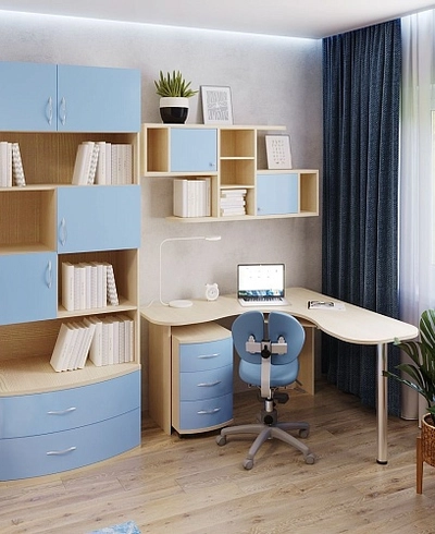 Рабочая зона угловая со шкафом Палермо