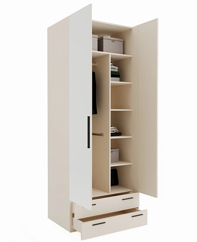 Шкаф двустворчатый с ящиками и с зеркалом L211.60Z