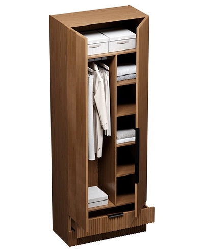 Шкаф двустворчатый с ящиками, фасады натуральный шпон L211.44