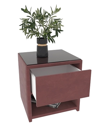 Тумба прикроватная мягкая, стекло прозрачное САНРАЙС 751