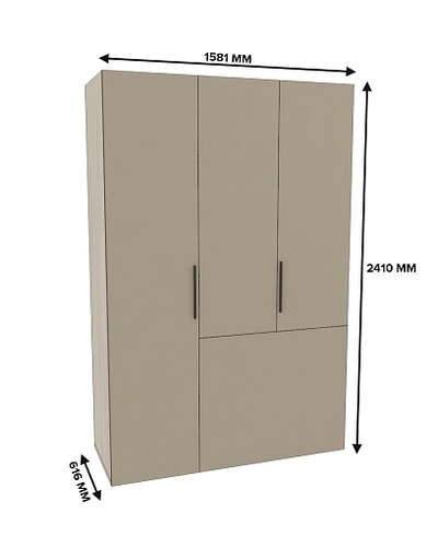 Шкаф двухдверный с фальш-стенкой и раздвижжными дверьми L205 L/R