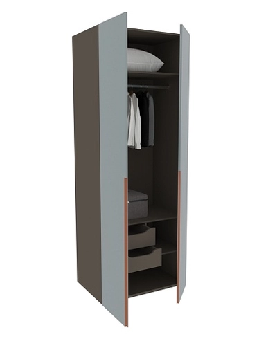 Шкаф двухдверный с узкими ящиками, фасады в эмали LE210.60-2