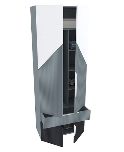 Шкаф, фрезерованные фасады в эмали LE235.44