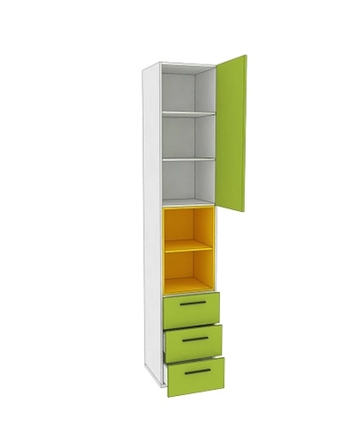 Шкаф однодверный с нишей и ящиками L224