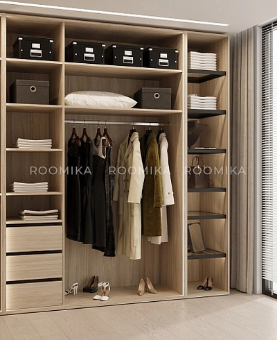 Гардеробная система без фасадов Элементис 1