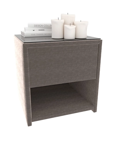 Тумба прикроватная мягкая, стекло прозрачное САНРАЙС 751