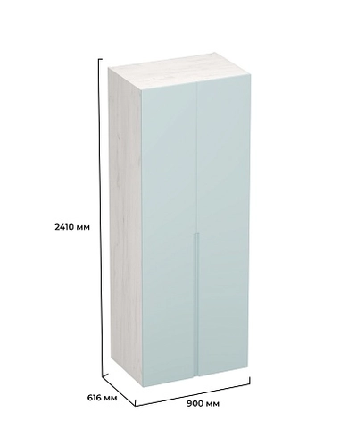 Шкаф 2 дверный, фасады в эмали LE210.60-2