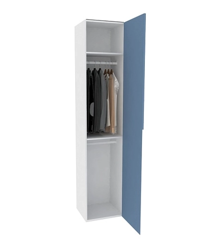 Шкаф однодверный со штангой широкий, фасады в эмали LE221.44-1